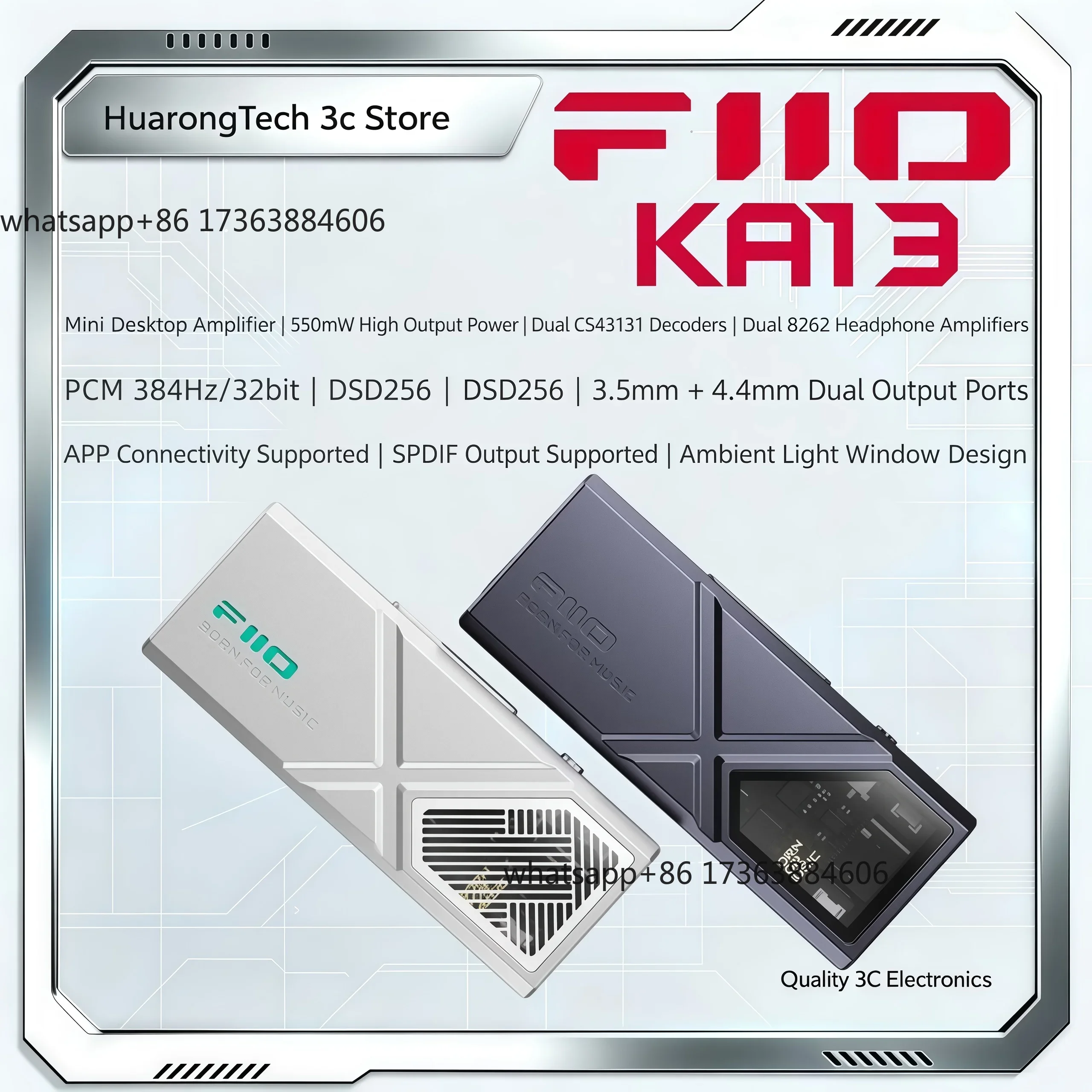 Headphone Amplifier Dac - KA13, Penguat Headphone USB DAC, Suara